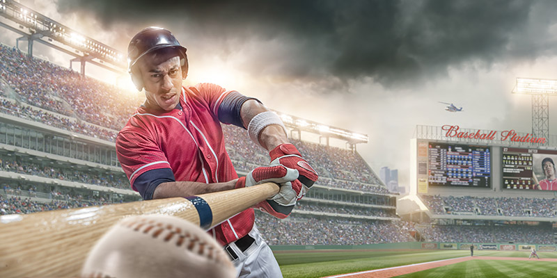 Baseball player swinging - Six Star